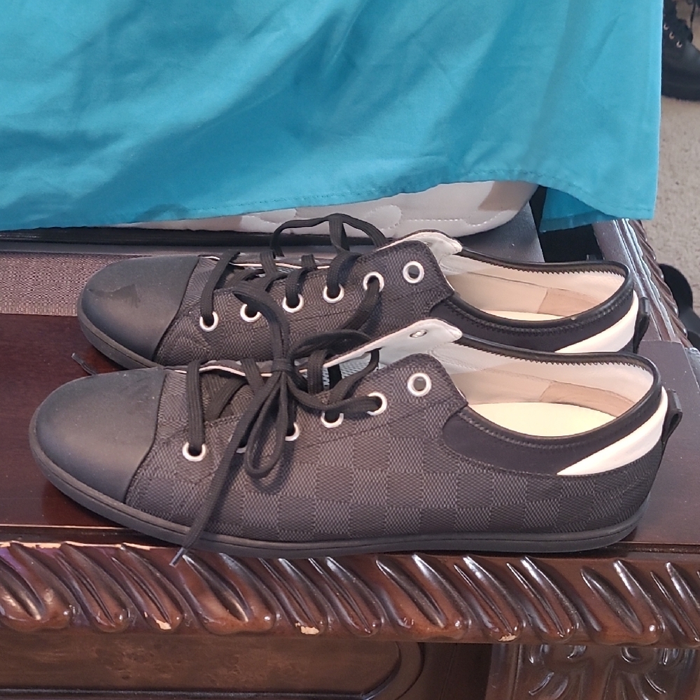 Louis Vuitton Black and White Sneakers with Minimalist Design